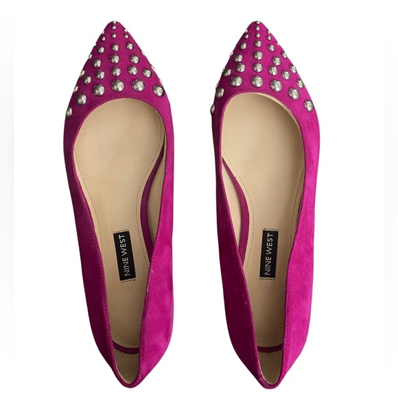 Nine West Shoes - Beautiful Suede Studded Nine West Flats